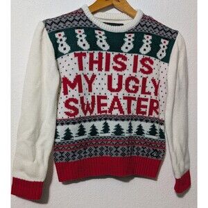 American Stitch Women This is My Ugly Sweater Christmas Sweater Size Medium (735
